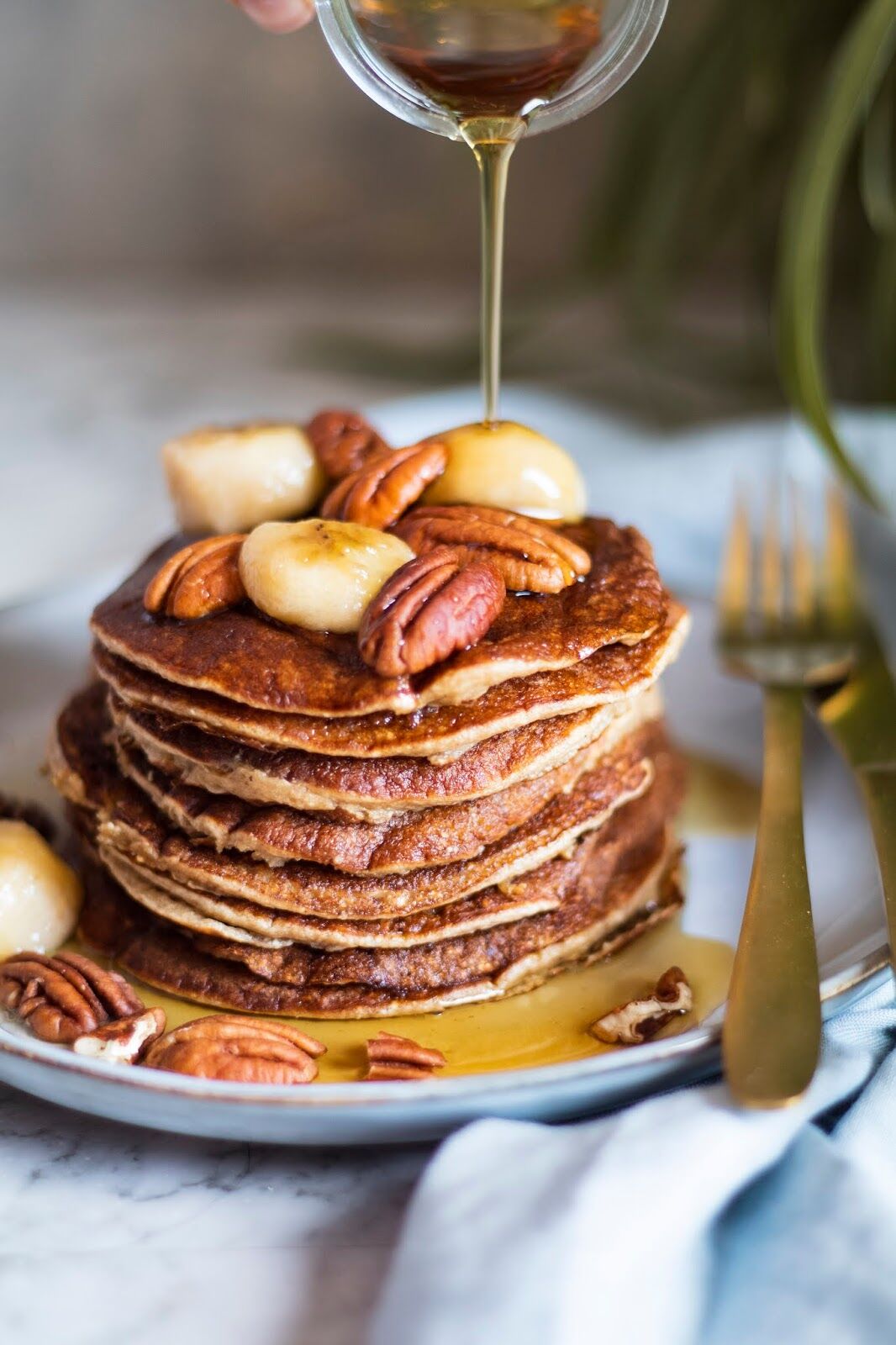 Recette saine de pancakes à la banane et flocons d'avoine